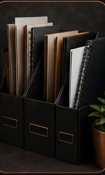 Neatly organized files and binders