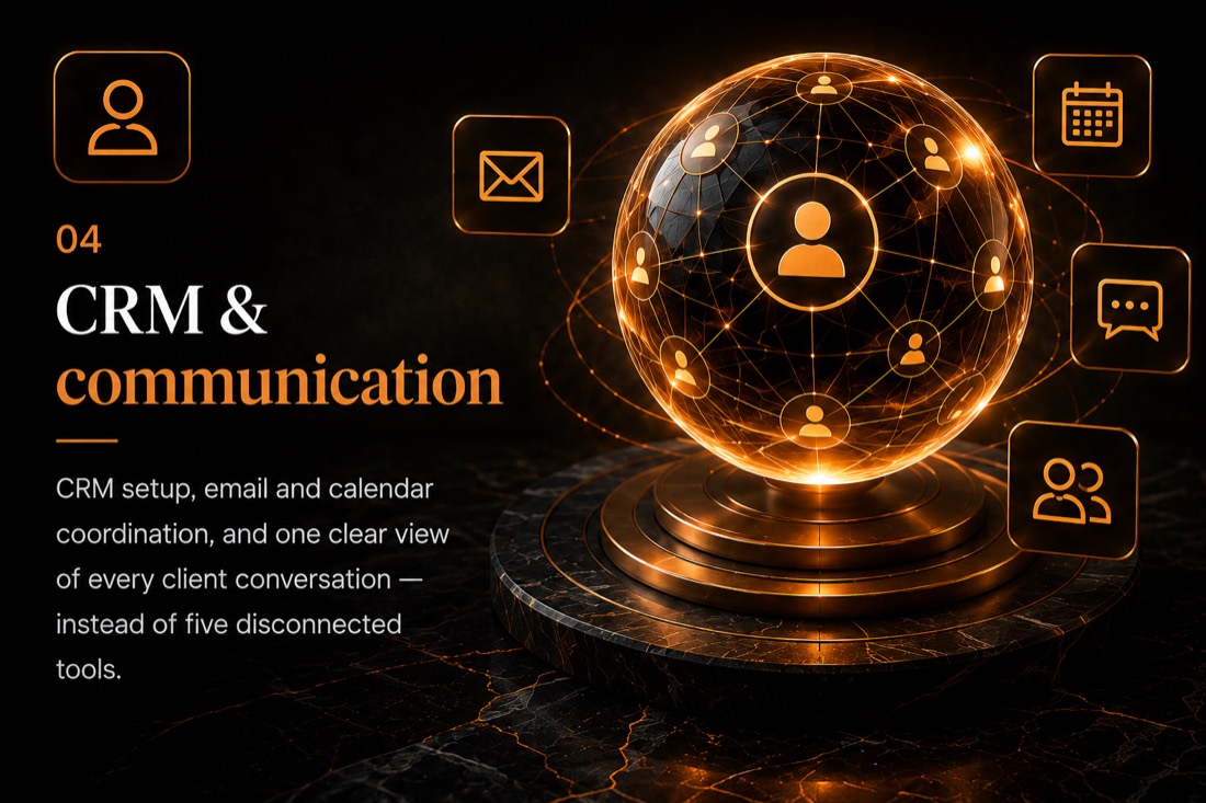 04 - CRM & communication: a connected client sphere with email, calendar, and chat